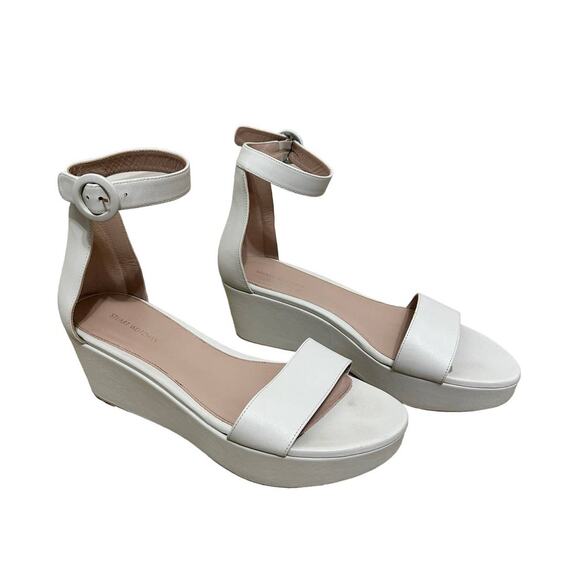 Stuart‎ Weitzman white capri platform sandals size 10 - Picture 1 of 9